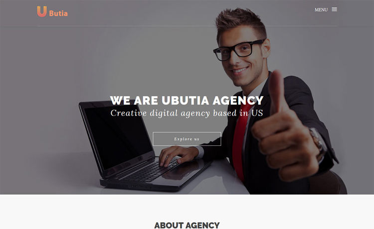 Ubutia – Free Bootstrap HTML5 agency website template for professional business website