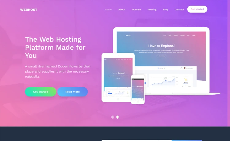WebHost - Free Bootstrap 4 Web Hosting Website Template