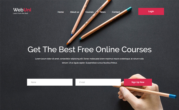 Free Bootstrap 4 HTML5 online courses education website template