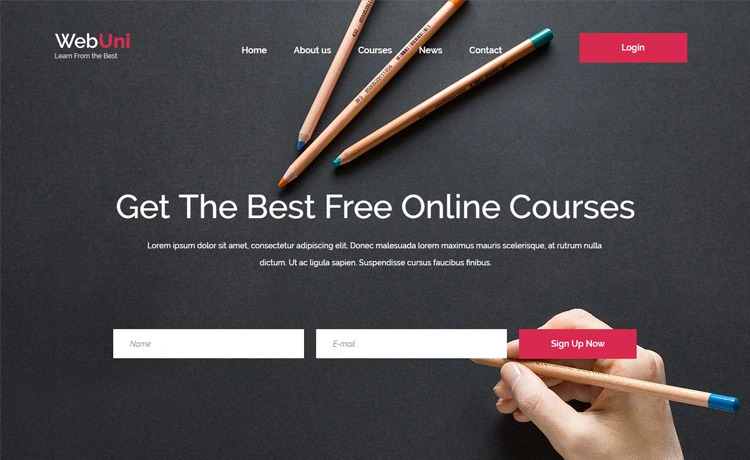 Webuni - Free Bootstrap 4 online courses education website template