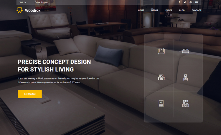 Free Bootstrap 4 HTML5 interior design agency website template