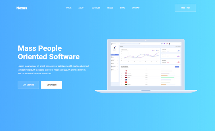 Free Bootstrap 4 HTML5 app landing page website template