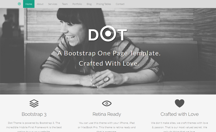 Free Bootstrap HTML5 one-page agency personal portfolio website template