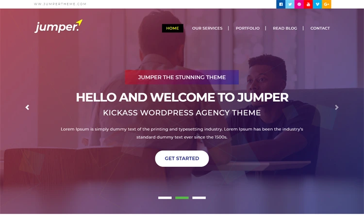 Jumper - Free Bootstrap 4 portfolio website template