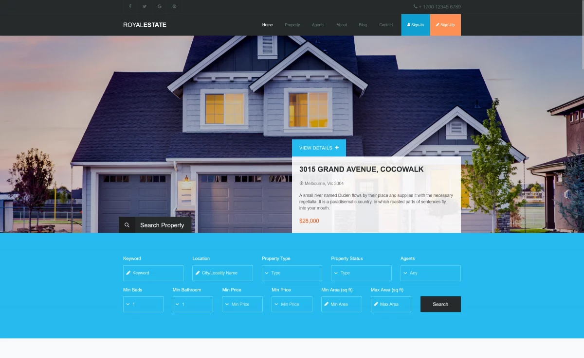 RoyalEstate - Free Bootstrap 4 Business Website Template