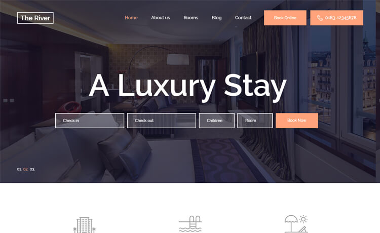 Free HTML5 Bootstrap 4 hotel resort website template