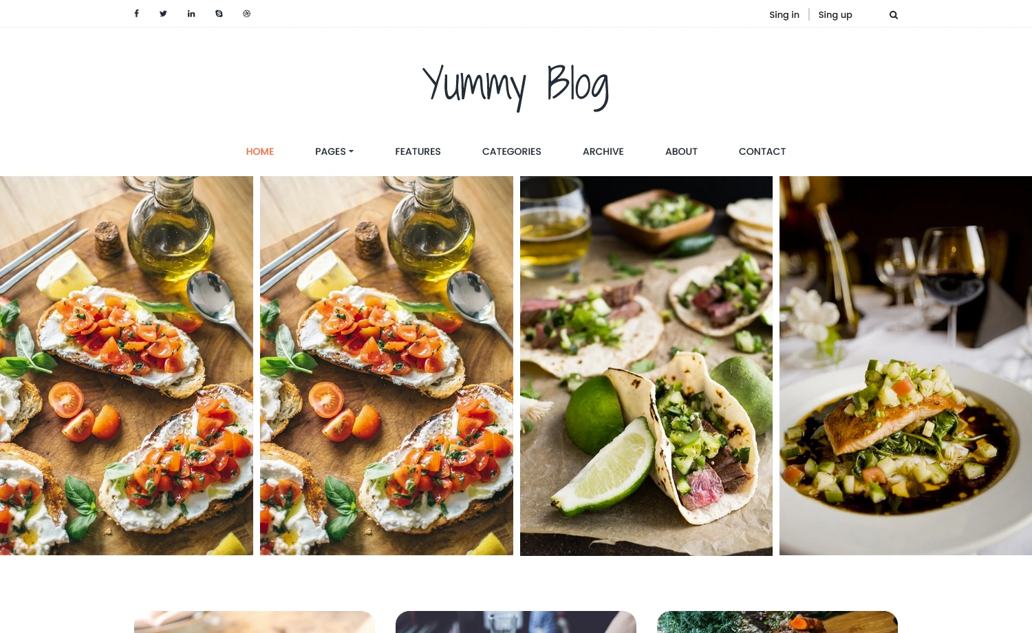 Yummy - Free HTML5 food blog website template