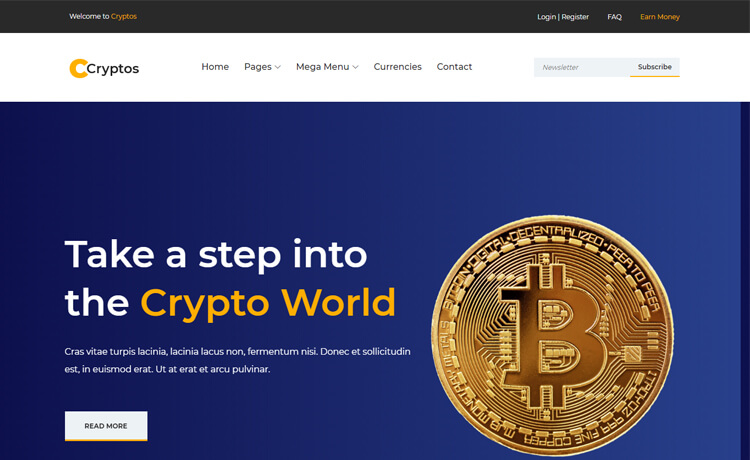 Free HTML5 Crypto Website Template Made With Bootstrap 4