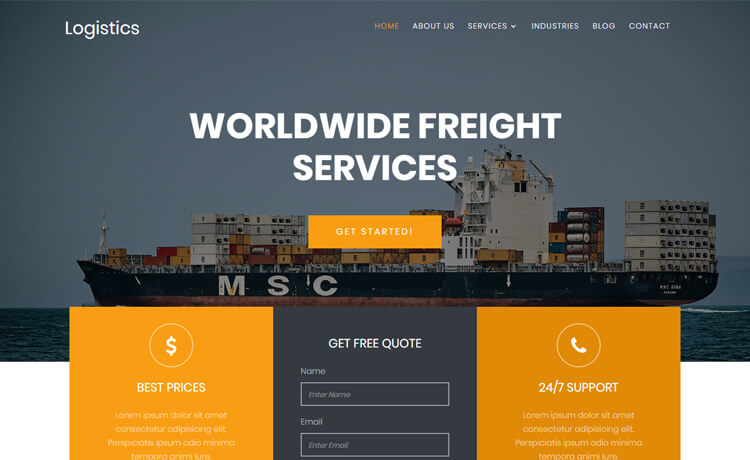 Logistics Free Html5 Bootstrap 4 Agency Website Template