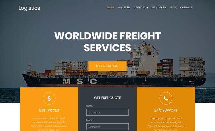 Logistics Website Template Free PRINTABLE TEMPLATES