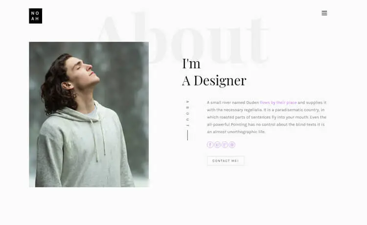Noah - Free Bootstrap Personal Landing page Template