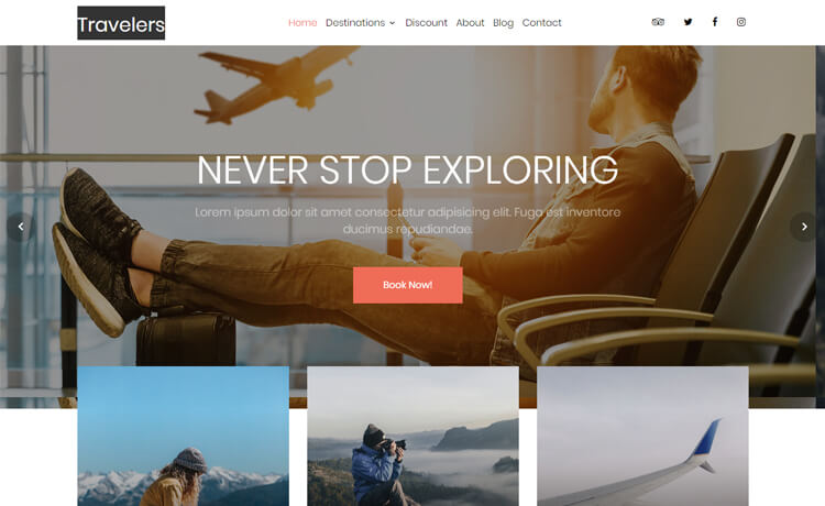 Free HTML5 Travel Agency Website Template