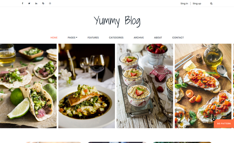 Free HTML5 food blog website template