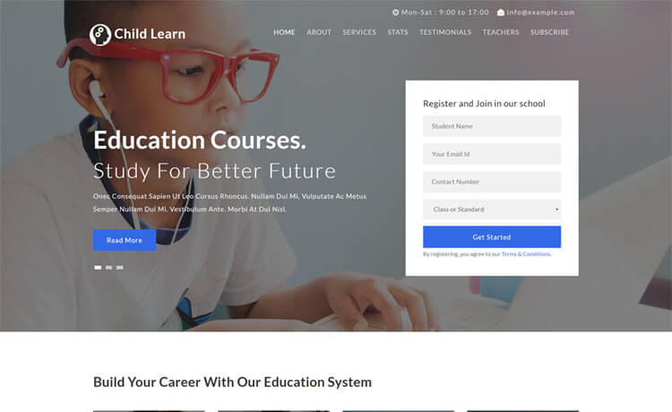 Free HTML5 Bootstrap 4 Education Website Template