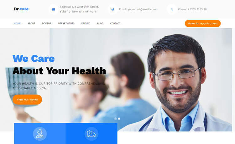 Drcare Free Html5 Bootstrap 4 Medical Website Template Themewagon