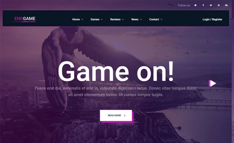 EndGame - Free Bootstrap 4 Gaming Website Template