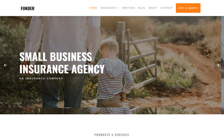 Free Bootstrap 4 HTML5 Insurance Website Template