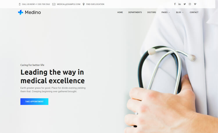 Free HTML5 Bootstrap 4 Medicine Website Template