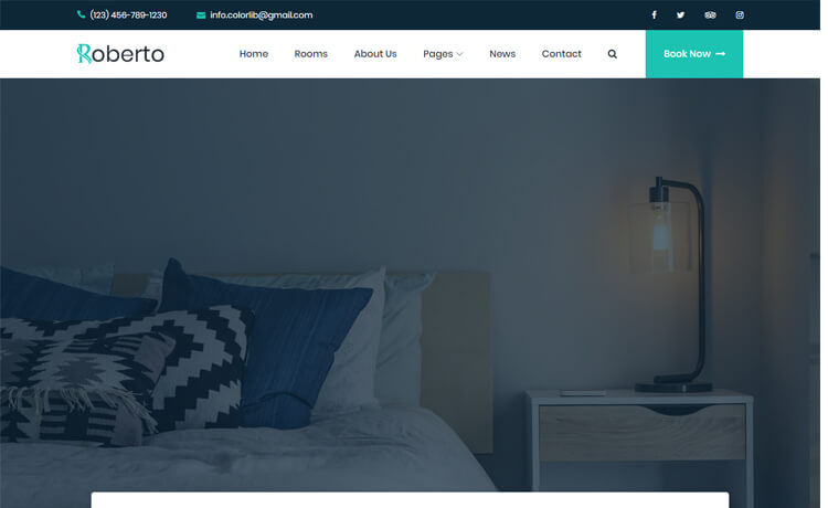 Free HTML5 Bootstrap 4 Hotel Website Template