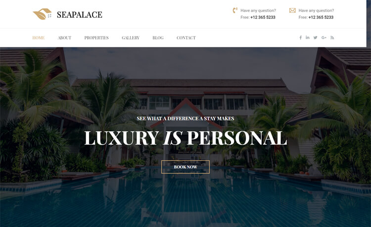 Free HTML5 Bootstrap 4 Hotel Website Template