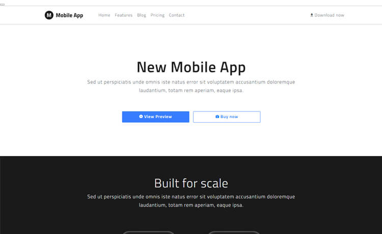 Mobile App – Free HTML5 Bootstrap 4 App Landing Page Template