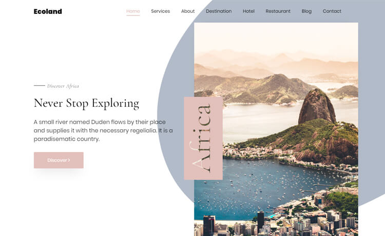 Free HTML5 Bootstrap 4 Travel Agency Website Template