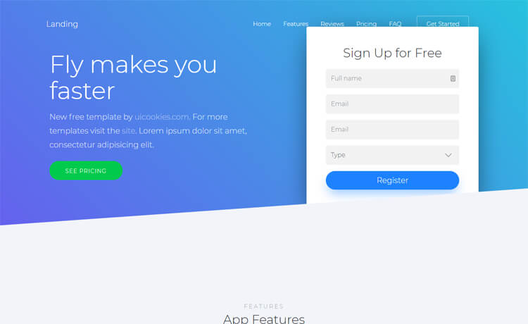 Free Bootstrap 4 HTML5 Landing Page Template