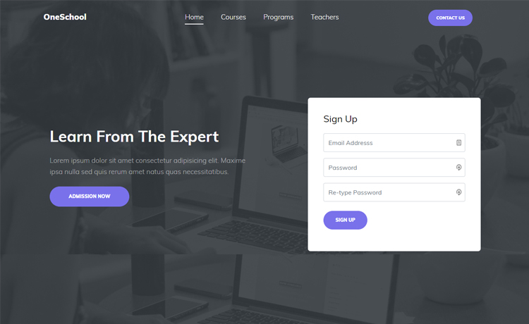 Free Bootstrap 4 HTML5 Educational Website Template