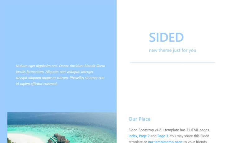 Sided - Free Bootstrap 4 HTML5 Travel Blog Website Template