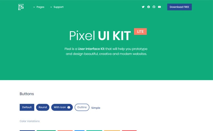 PixelLite - Free Bootstrap 4 UI Kit Template