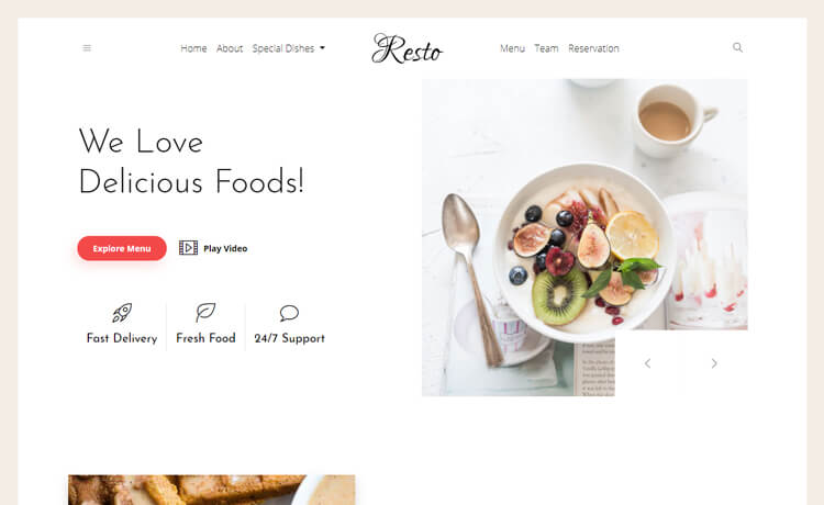Free Bootstrap 4 HTML5 Restaurant Website Template