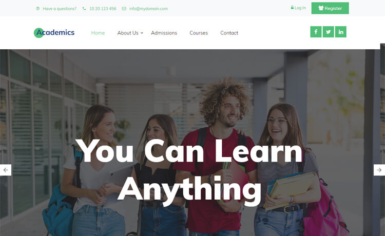 Free Bootstrap 4 HTML5 Education Website Template