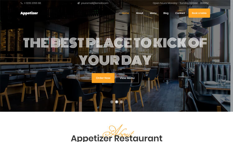 Free Bootstrap 4 HTML5 Restaurant Website Template