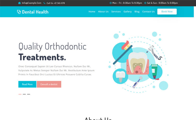 free responsive dental medical website template