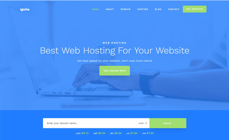Ignite Free Bootstrap 4 Html5 Web Hosting Website Template Images, Photos, Reviews