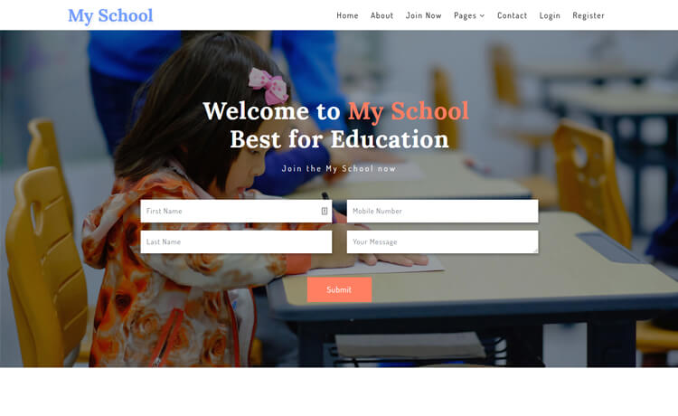 free responsive education website template