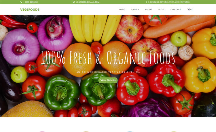Free Bootstrap 4 HTML5 Fruits and Vegetable Website Template