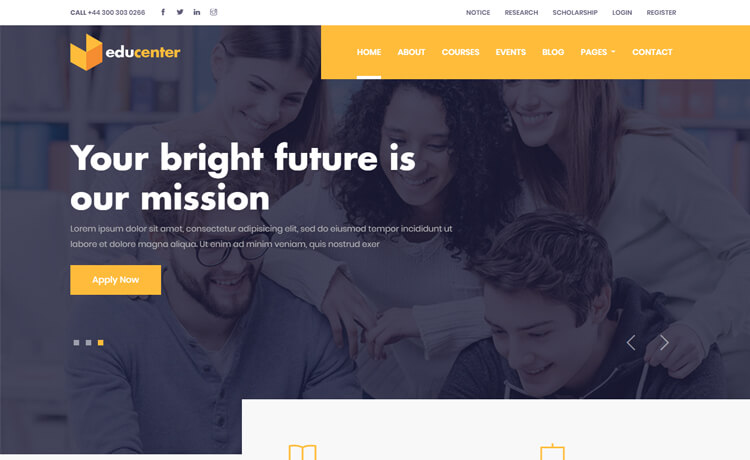 Free HTML5 Bootstrap 4 Responsive Education Website Template