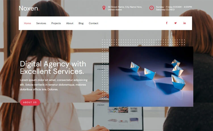 Noxen - Free Responsive Bootstrap 4 Agency Website Template