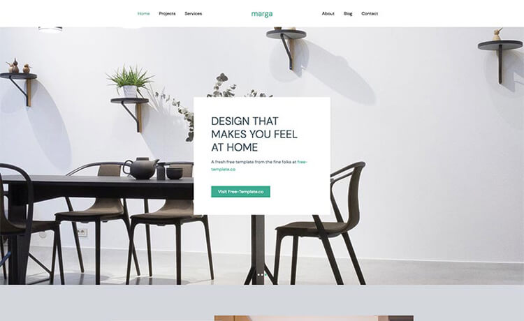 Free Bootstrap 4 HTML5 Responsive Interior Design Agency Website Template