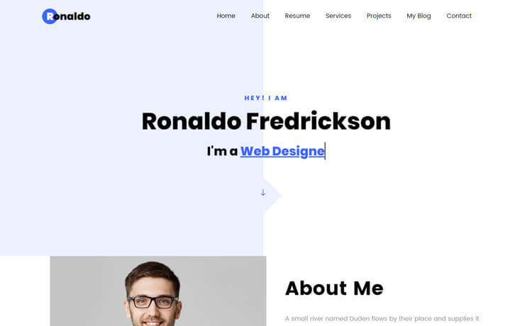 Free Bootstrap 4 HTML5 One-page Personal Portfolio Website Template