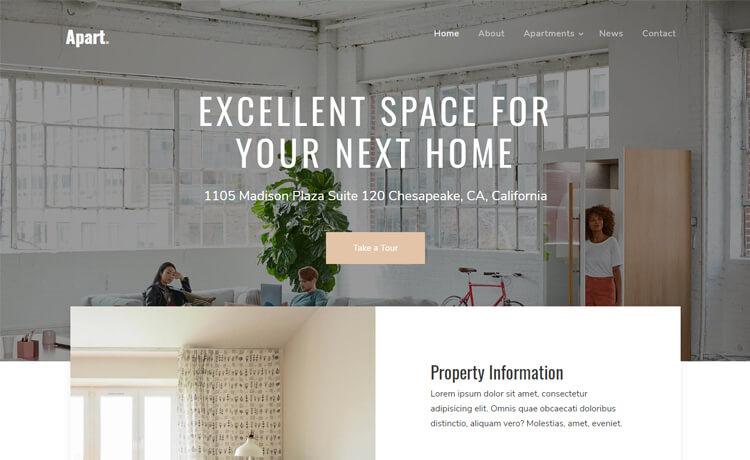 Apart - Free Bootstrap 4 HTML5 Real Estate Agency Website Template