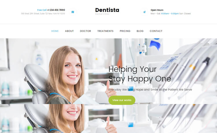 Free Bootstrap 4 HTML5 Responsive Dental Website Template