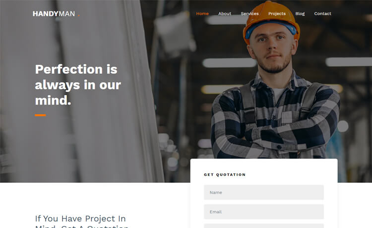 Free Bootstrap 4 HTML5 Building Construction Website Template