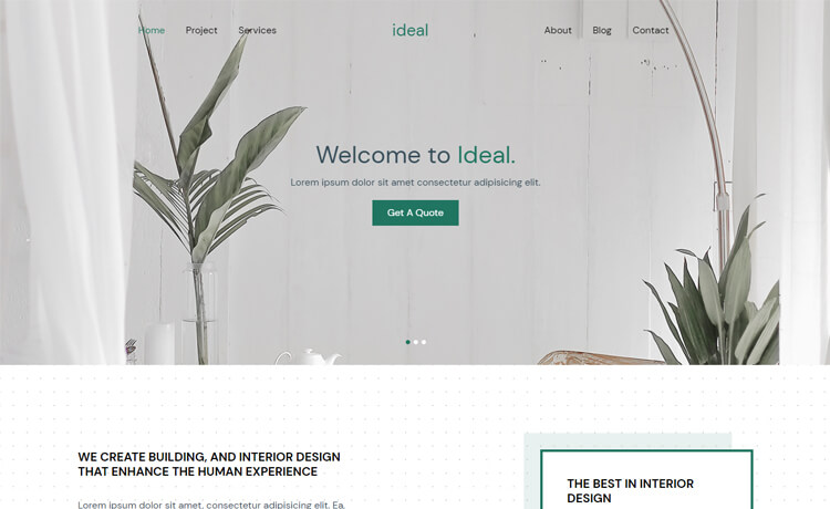 Free Bootstrap 4 HTML5 Interior Design Agency Website Template