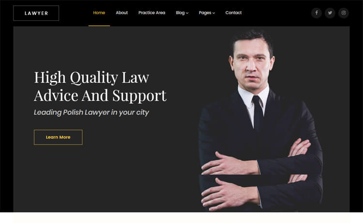Lawyer Free Bootstrap 4 HTML5 Law Firm Website Template