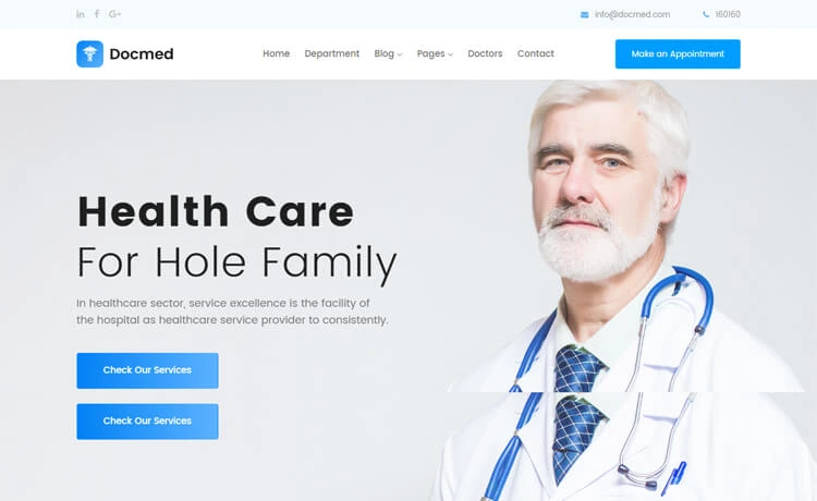 DocMed - Free Bootstrap 4 Healthcare Website Template