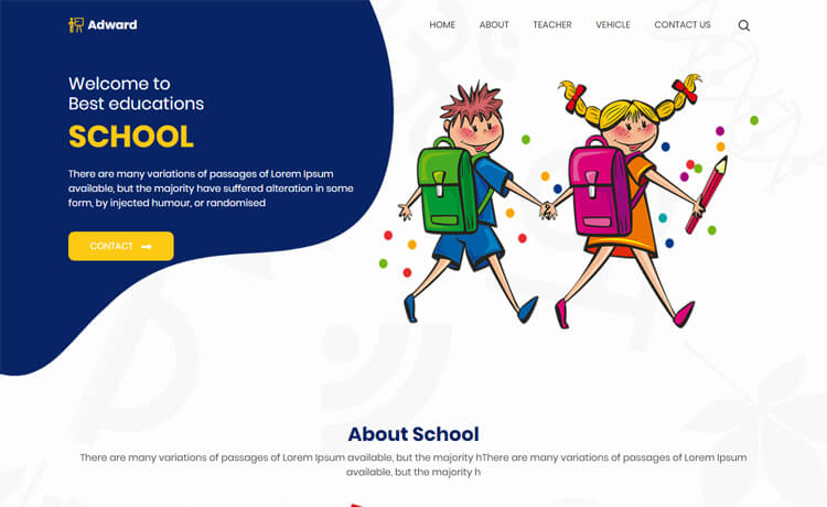 School Website Templates Free Download Bootstrap