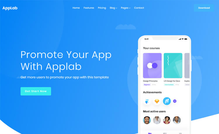 Free Bootstrap 4 HTML5 App Landing Page Template
