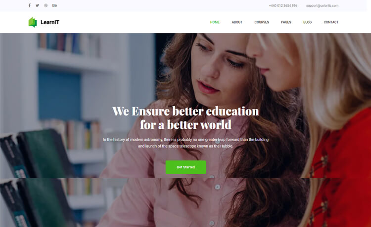 Free Bootstrap 4 HTML5 Education Website Template